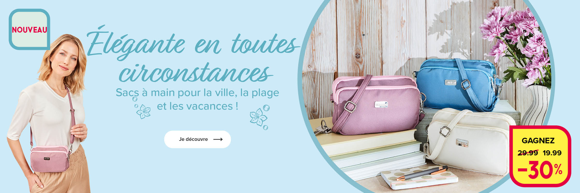Sacs à main pour la ville, la plage et les vacances !