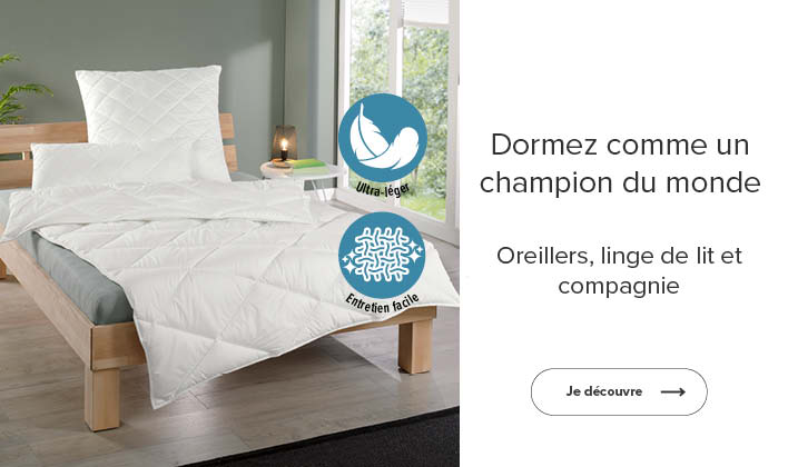 Oreillers, linge de lit et compagnie